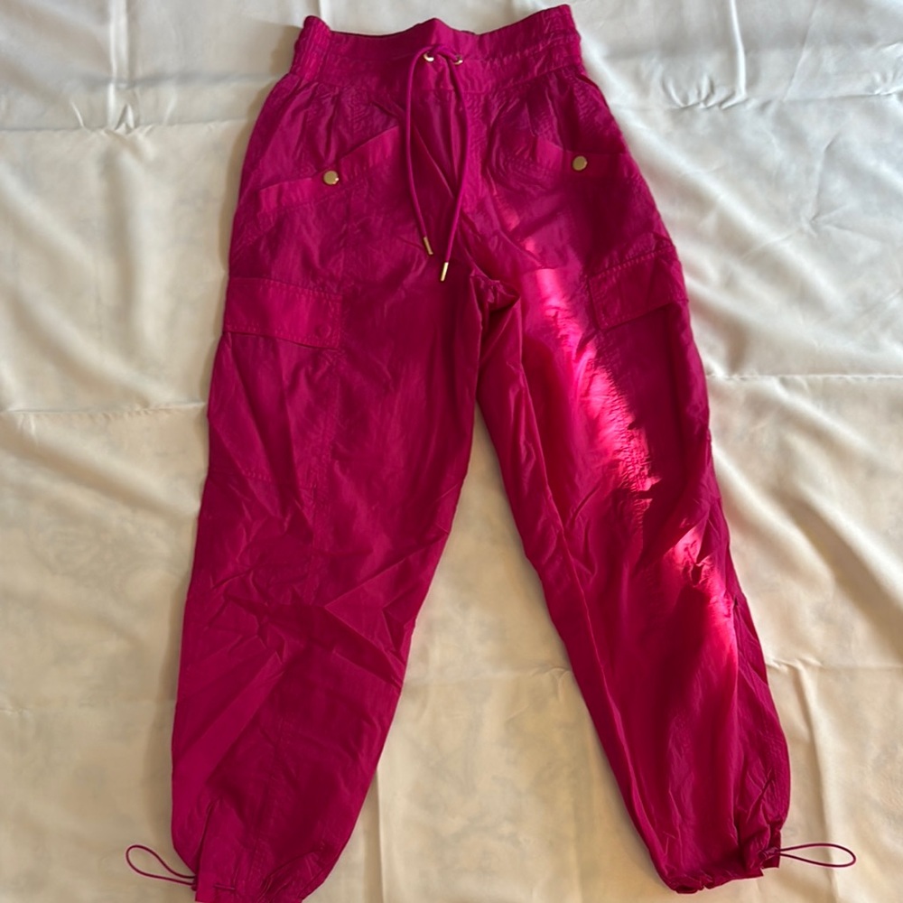 Athleta X Alicia Keys High Waist Utility Parachute Pant Bright Pink Fuchsia